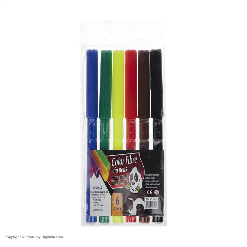 ماژیک رنگ آمیزی مدل Color Fibre بسته 6 عددی