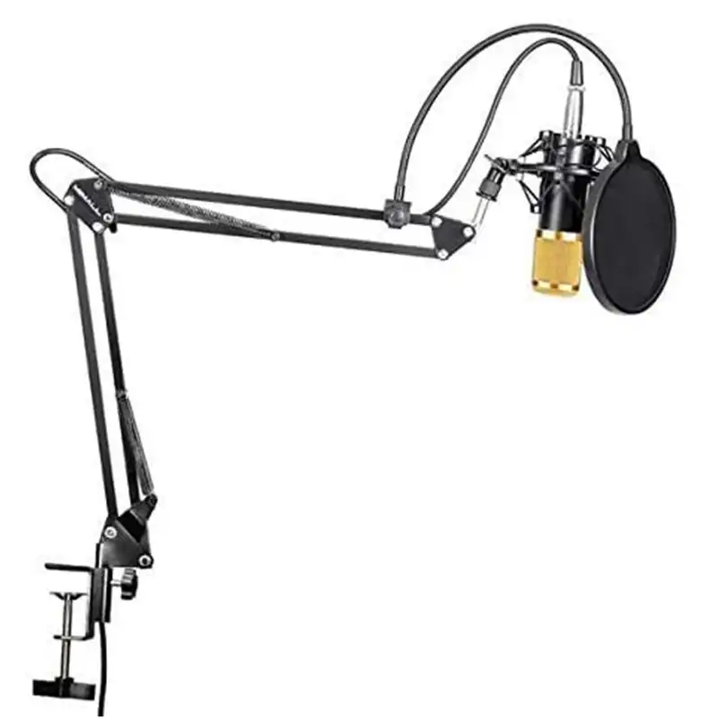 میکروفن کندانسر مدل Live Broadcast Equipment همراه با پایه تلسکوپی