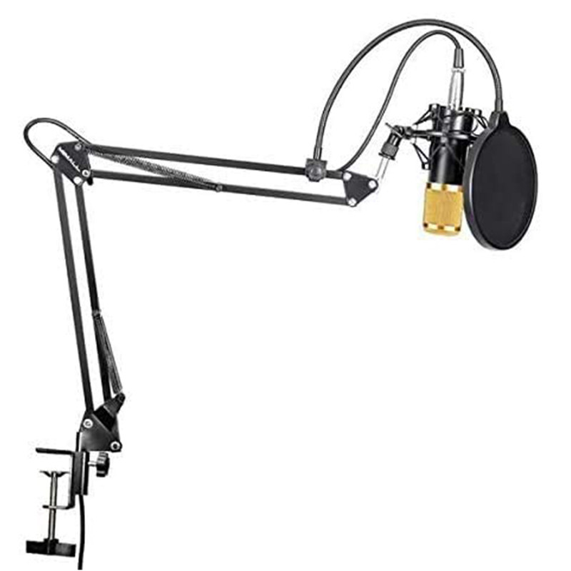 میکروفن کندانسر مدل Live Broadcast Equipment همراه با پایه تلسکوپی 