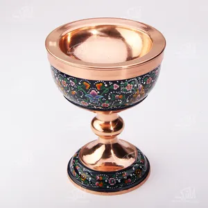‎کاسه‎ ‎‎پایه دار‎ ‎‎مس و پرداز  رنگ‎ ‎سورمه ای طرح‎ ‎سنگاب مدل  1003900006