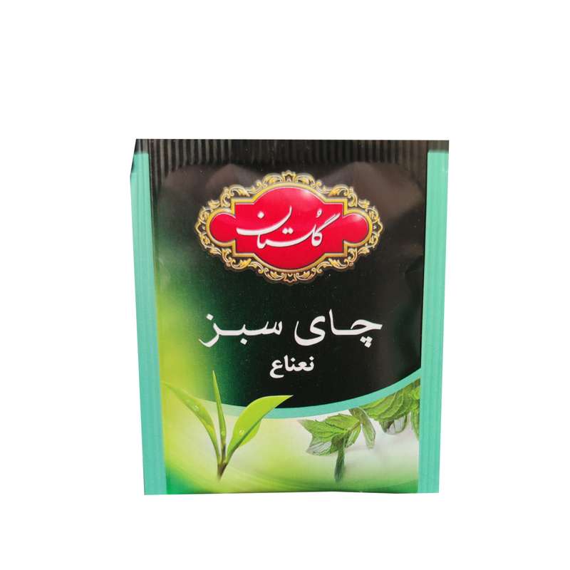 چای سبز کیسه ای با طعم نعناع گلستان بسته 50 عددی
