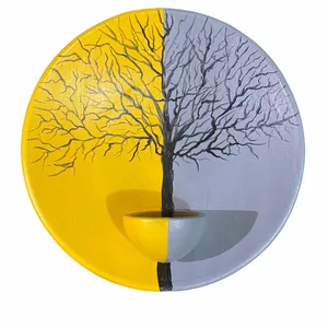 بشقاب دیوار کوب سفالی مدل درخت