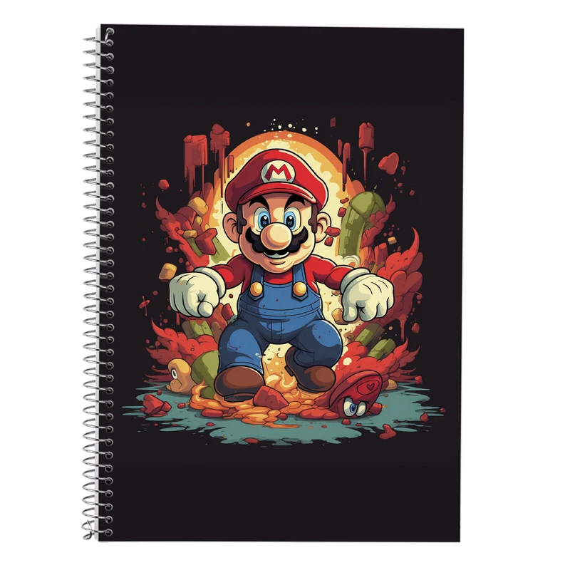 دفتر زبان 50 برگ مدوپد مدل دوخط طرح سوپرماریو super mario کد DF2925