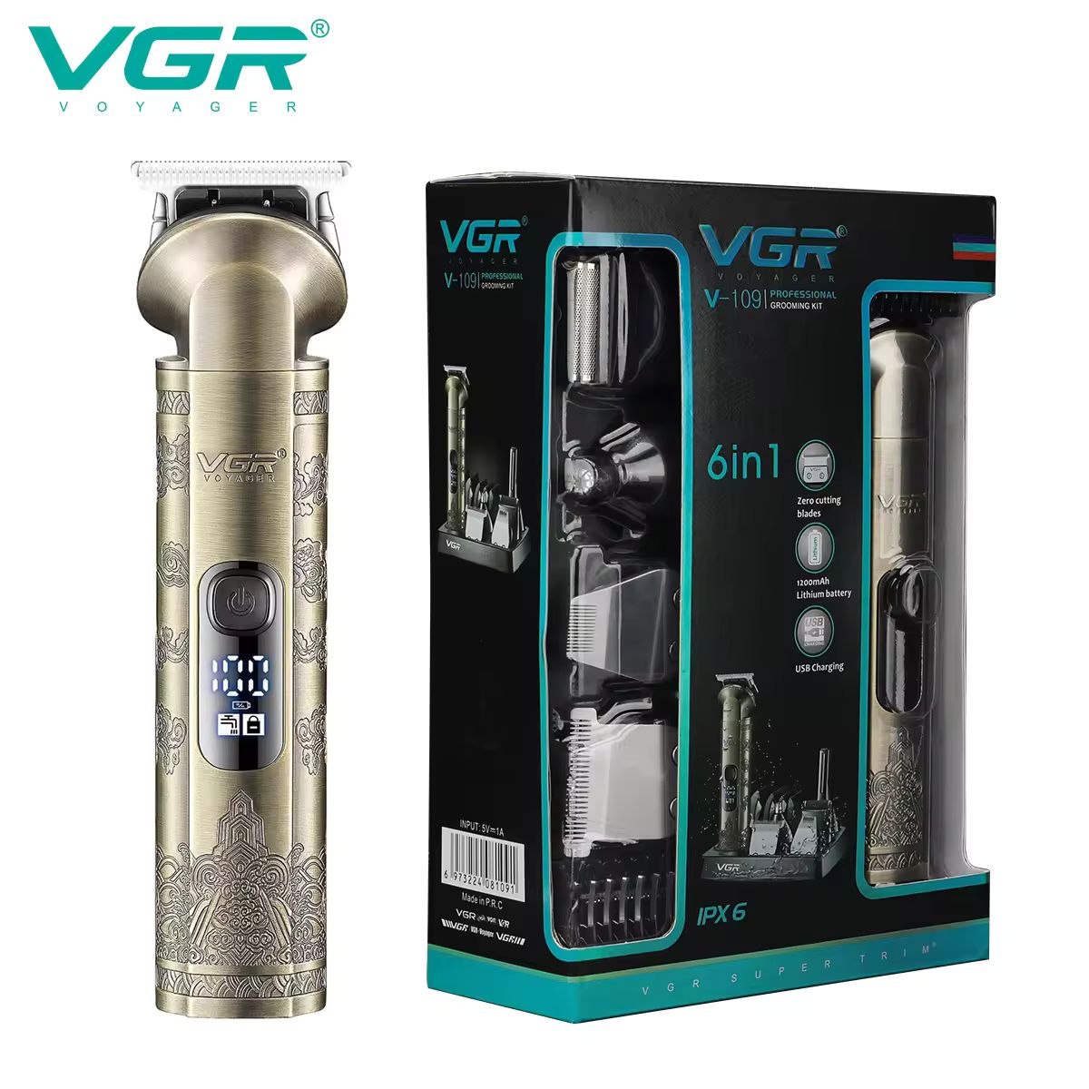 ماشین اصلاح موی سر و صورت وی جی ار مدل v-109 -  - 5
