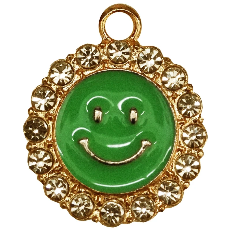 آویز گردنبند دخترانه مدل گل خندان نگین دار کد 1-48