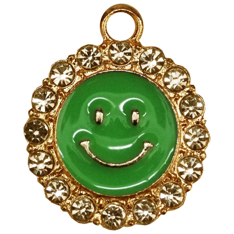 آویز گردنبند دخترانه مدل گل خندان نگین دار کد 1-48