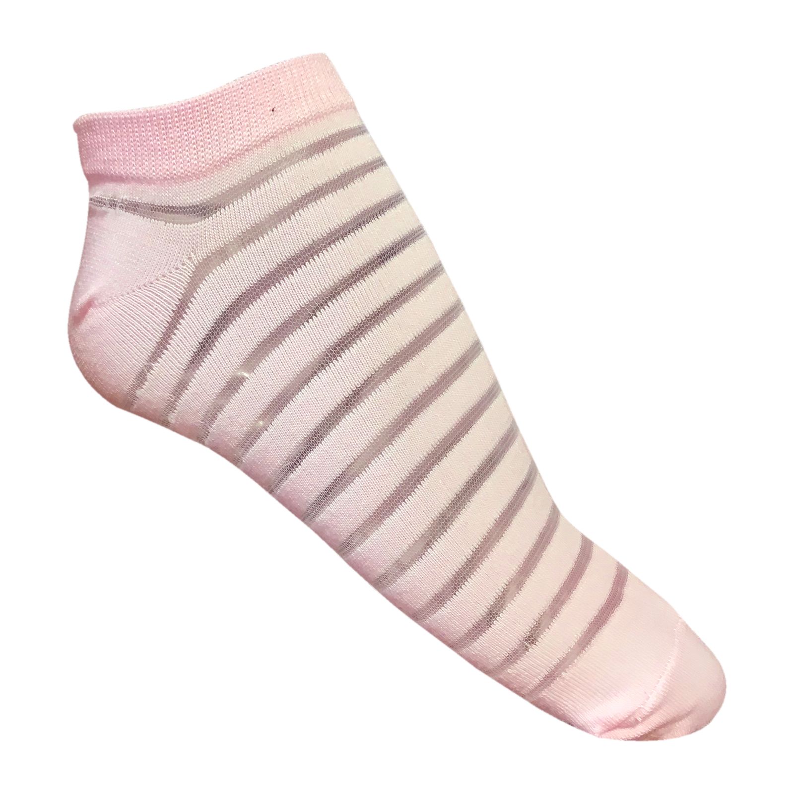 جوراب زنانه تن پوش هنگامه مدل شیشه ای راه راه  بسته 6 عددی -  - 5