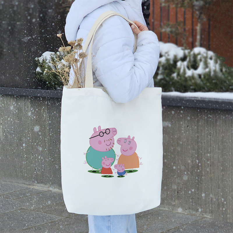 ساک خرید خندالو مدل انیمیشن خانواده پپاپیگ Peppa کد 2121