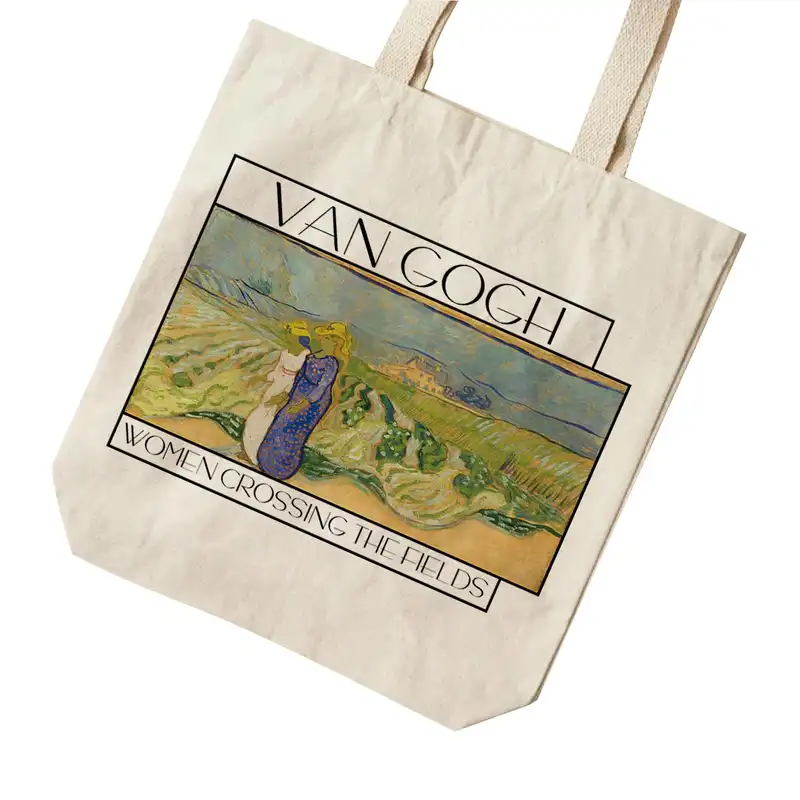 ساک خرید ترمه طراحان ایده مدل زنان در حال عبور از مزرعه از ونگوگ کد 0041 - s
