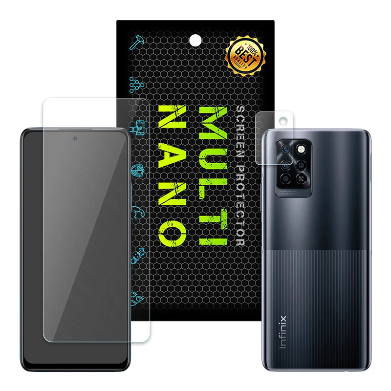 محافظ صفحه نمایش مولتی نانو مدل X-S1L مناسب برای گوشی موبایل اینفینیکس Note 10 Pro به همراه محافظ لنز دوربین