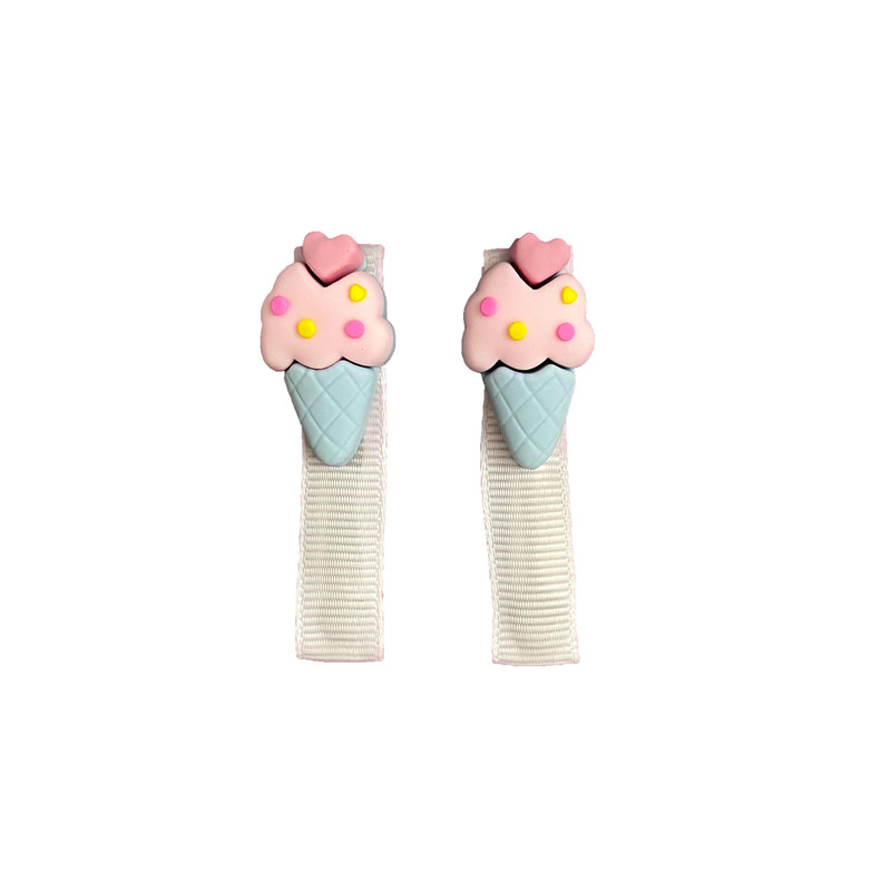 گیره مو زنانه مدل Ice Cream 03 بسته 2 عددی