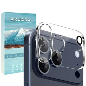 محافظ لنز دوربین شیشه‌ای آکوآرا مدل CLR 3D مناسب برای گوشی موبایل اپل iPhone 17 Pro