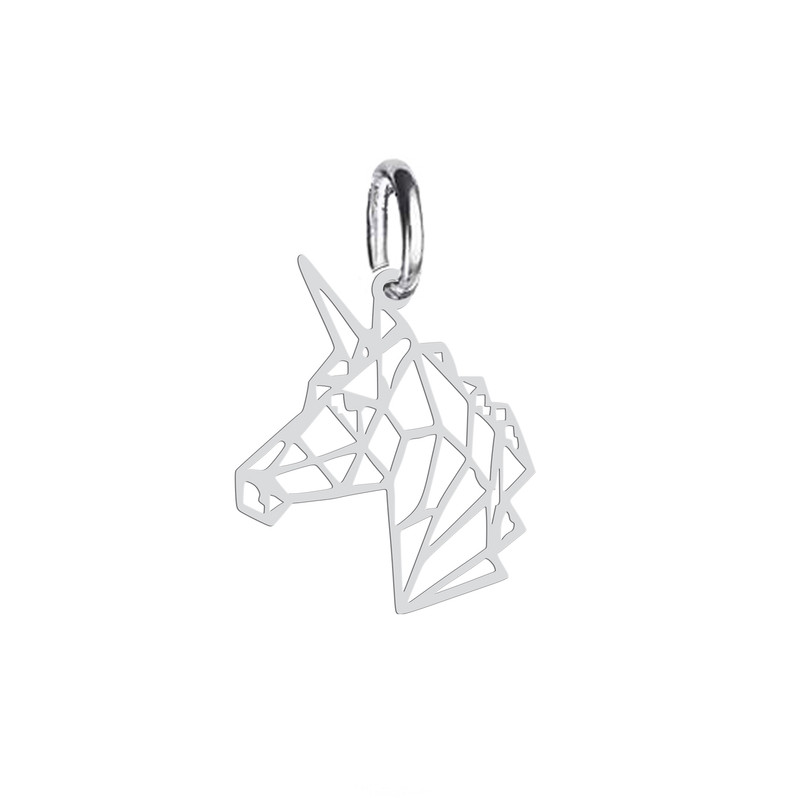 آویز گردنبند نقره هایکا طرح یونی کرن مدل n.ha 306