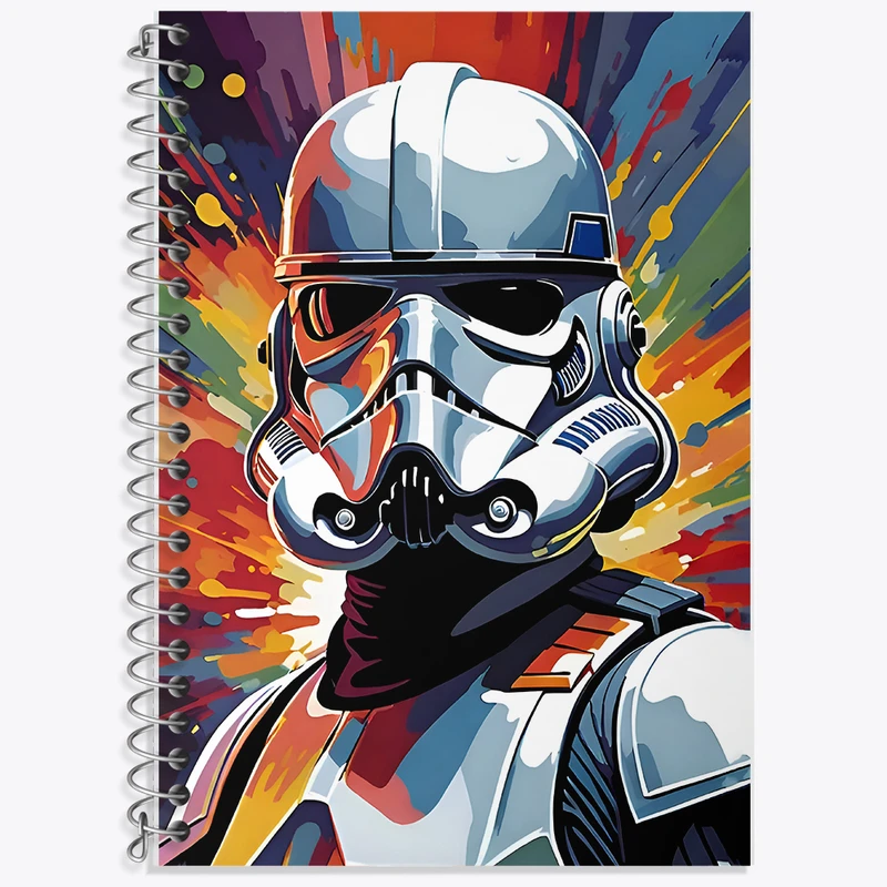 دفتر زبان 50 برگ خندالو مدل سه خط طرح جنگ ستارگان (Star Wars) کد F7033