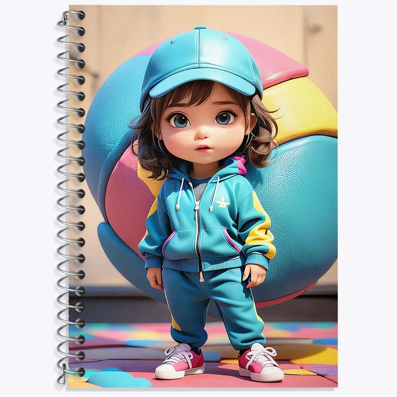 دفتر زبان 50 برگ خندالو مدل سه خط طرح دخترانه کد N1263