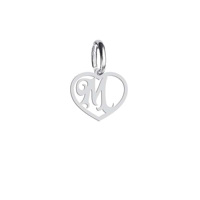 آویز گردنبند نقره هایکا طرح قلب و حرف M مدل h.n 769
