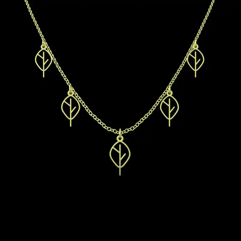 گردنبند طلا 18 عیار زنانه مدوپد مدل برگ کد RNA15870