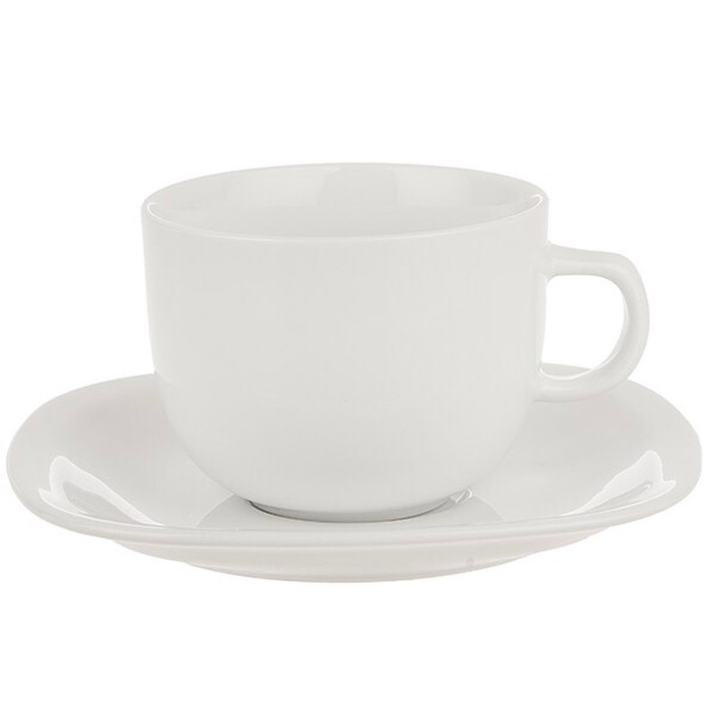 ست فنجان و نعلبکی 12 پارچه چینی زرین ایران مدل چای خوری کواترو 8 سفید درجه 3