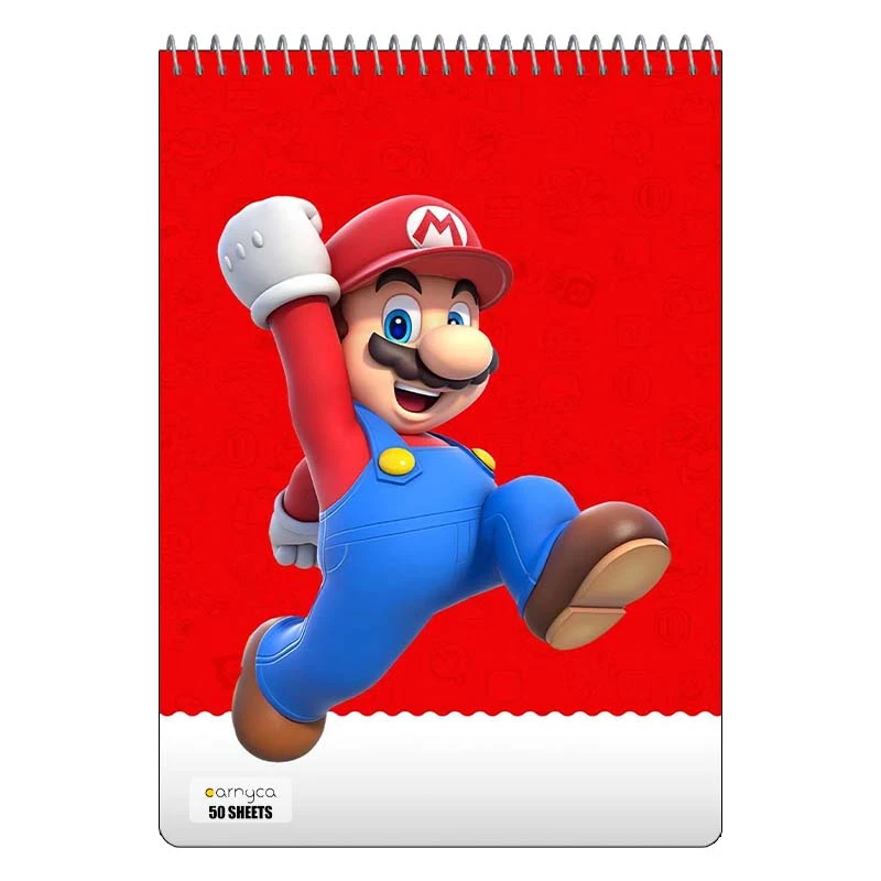 دفتر نقاشی 50 برگ سیمی کارنیکا طرح ماریو mario کد 60916