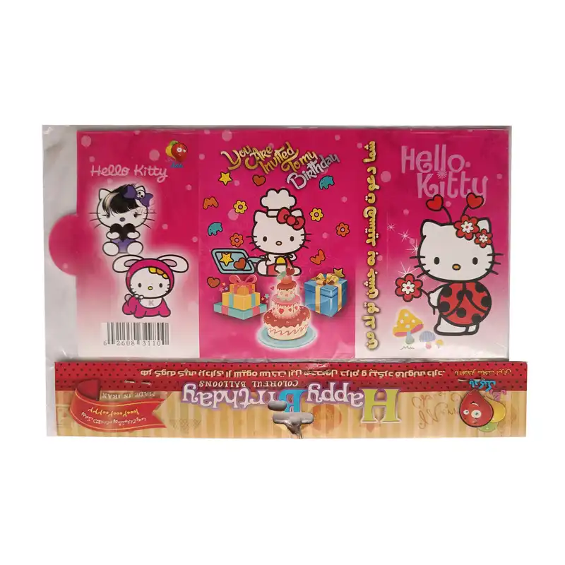 کارت دعوت مدل Hello Kitty بسته 10 عددی