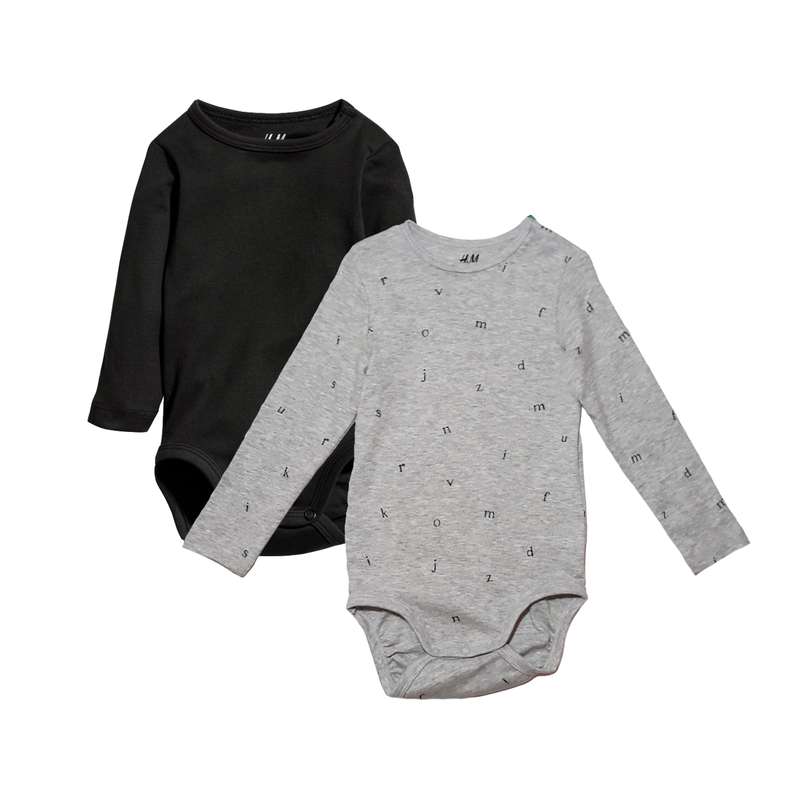 بادی آستین بلند نوزادی اچ اند ام کد 1731 مجموعه 2 عددی