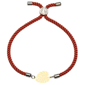 دستبند طلا 18 عیار دخترانه کرابو طرح برگ انجیر مدل Krd1652