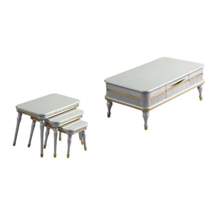 میز پذیرایی گالری چوب آشنایی مدل Wh-658 مجموعه 4 عددی