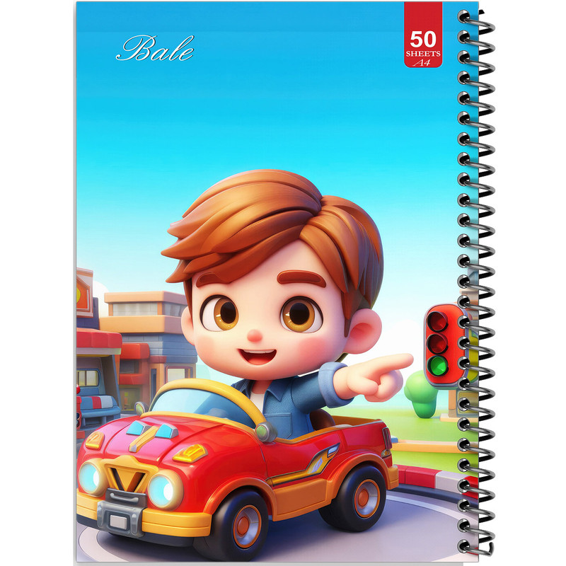 دفتر نقاشی 50 برگ انتشارات بله طرح پسر ماشین سوار کد A4-L641