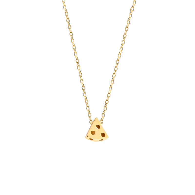 گردنبند طلا 18 عیار زنانه با طرح مینیمال ماوی گالری مدل پنیر مثلثی