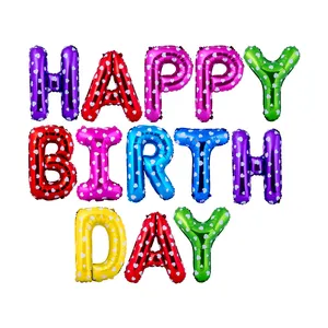 بادکنک فویلی سورتک مدل Happy BirthDay پلاس کد STF1012 بسته 13عددی