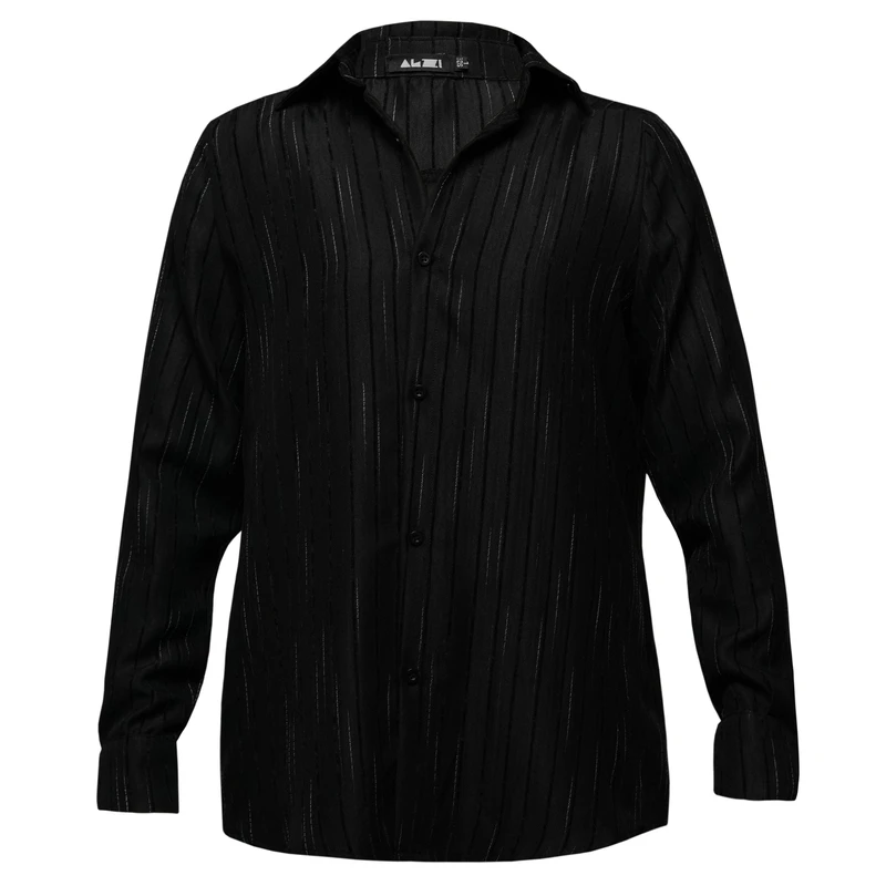 پیراهن آستین بلند یقه برگردان مردانه مدل 505B