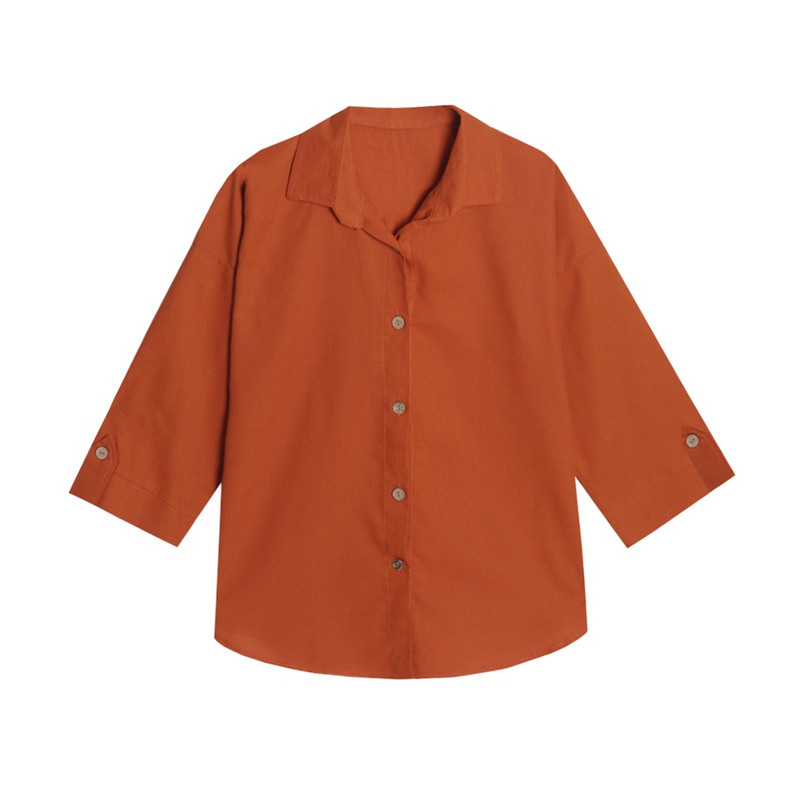 شومیز آستین سه ربع یقه برگردان زنانه مدل fvf1