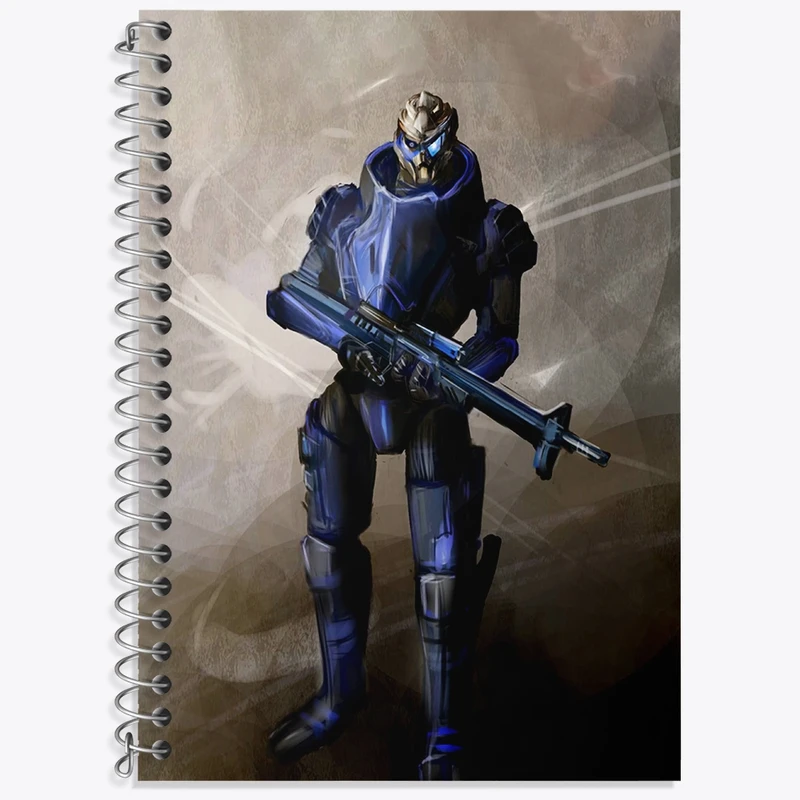 دفتر زبان 50 برگ خندالو مدل دو خط طرح بازی مس افکت (Mass Effect) کد 31549