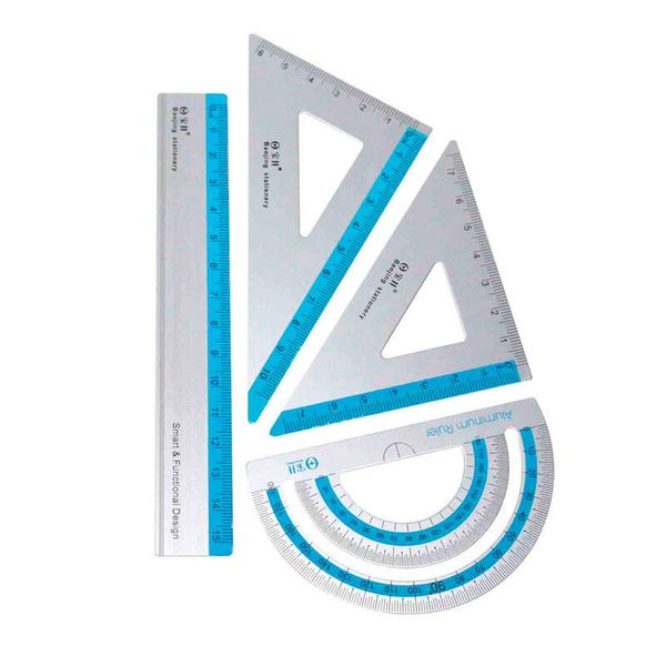 ست خط کش باوجینگ استیشنری مدل BJ-3601 مجموعه 4 عددی