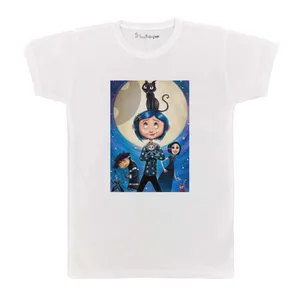 تی شرت بچگانه پرمانه طرح کورالین کد pmt.4789