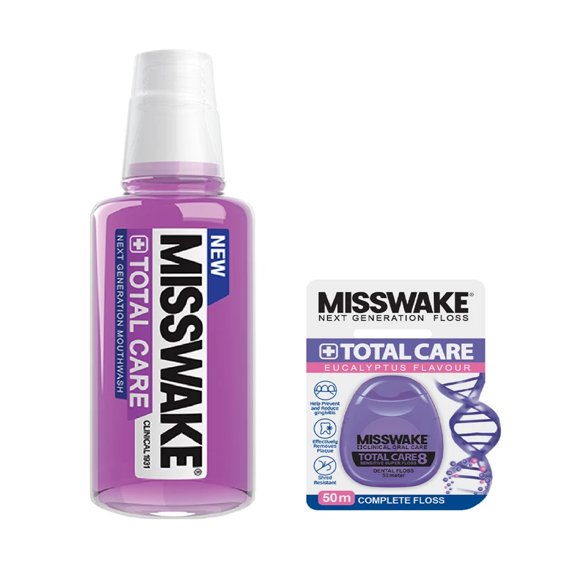 دهان شویه میسویک مدل Total Care حجم 400 میلی لیتر به همراه نخ دندان مدل Total Care