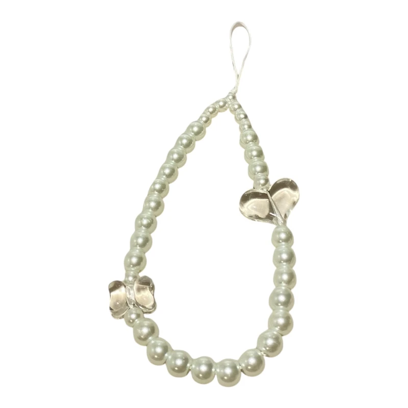 آویز موبایل مدل  قلب و پاپیون براق شیشه ای کد 113