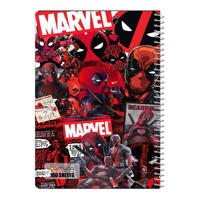 دفتر شطرنجی 100 برگ سیمی کارنیکا طرح ددپول Deadpool کد 37097