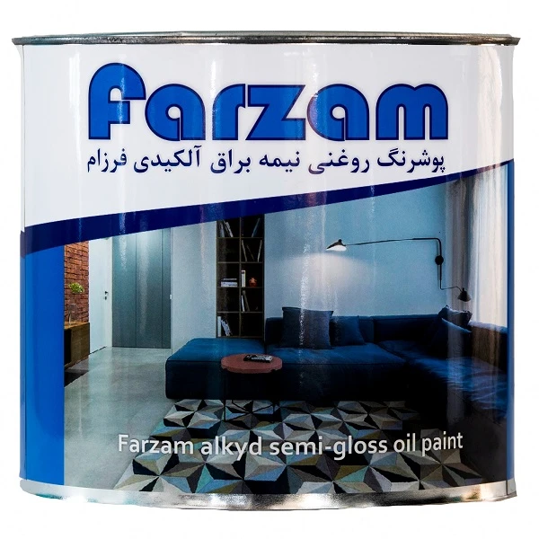 رنگ روغنی نیمه براق سفید فرزام کد 330 حجم 4 لیتر 