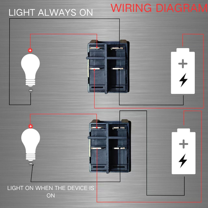 کلید راکر مدل 4 پایه کد KCD4-30A بسته 5 عددی