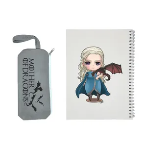 دفتر مشق 50 برگ مدل mother of dragons به همراه جامدادی