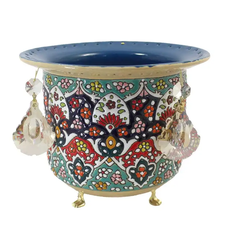شکلات خوری میناکاری سفالی طرح پایه دار
