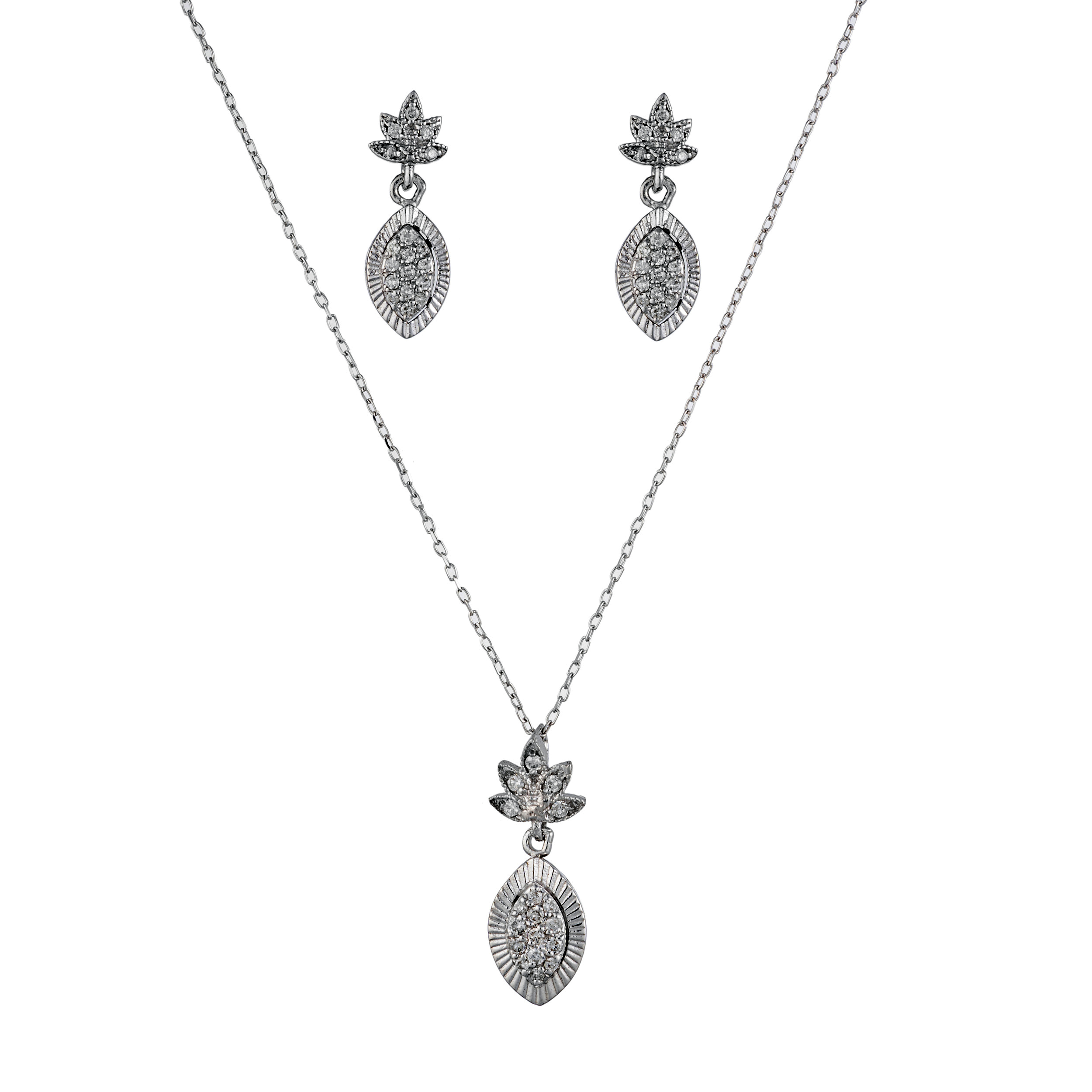 نیم ست نقره زنانه جواهری سون مدل 2829