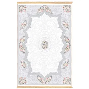 فرش ماشینی طرح کلاسیک کد 100100 زمینه طوسی