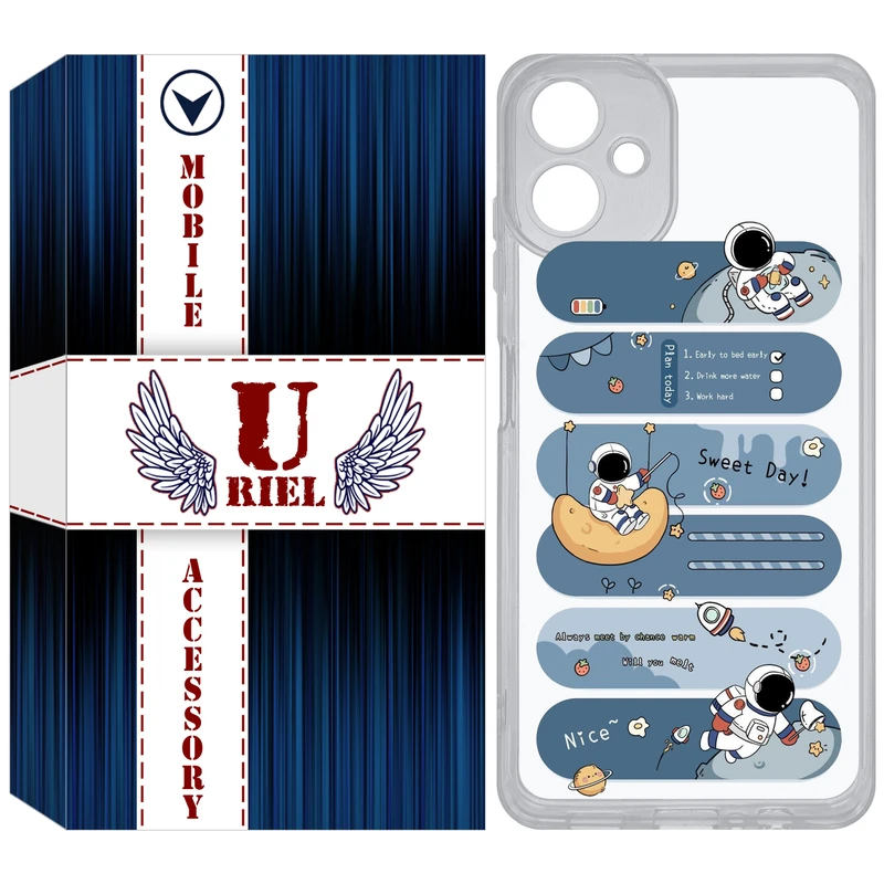 کاور یوریل مدل Clear کد 18 طرح فضانورد مناسب برای گوشی موبایل سامسونگ Galaxy A06