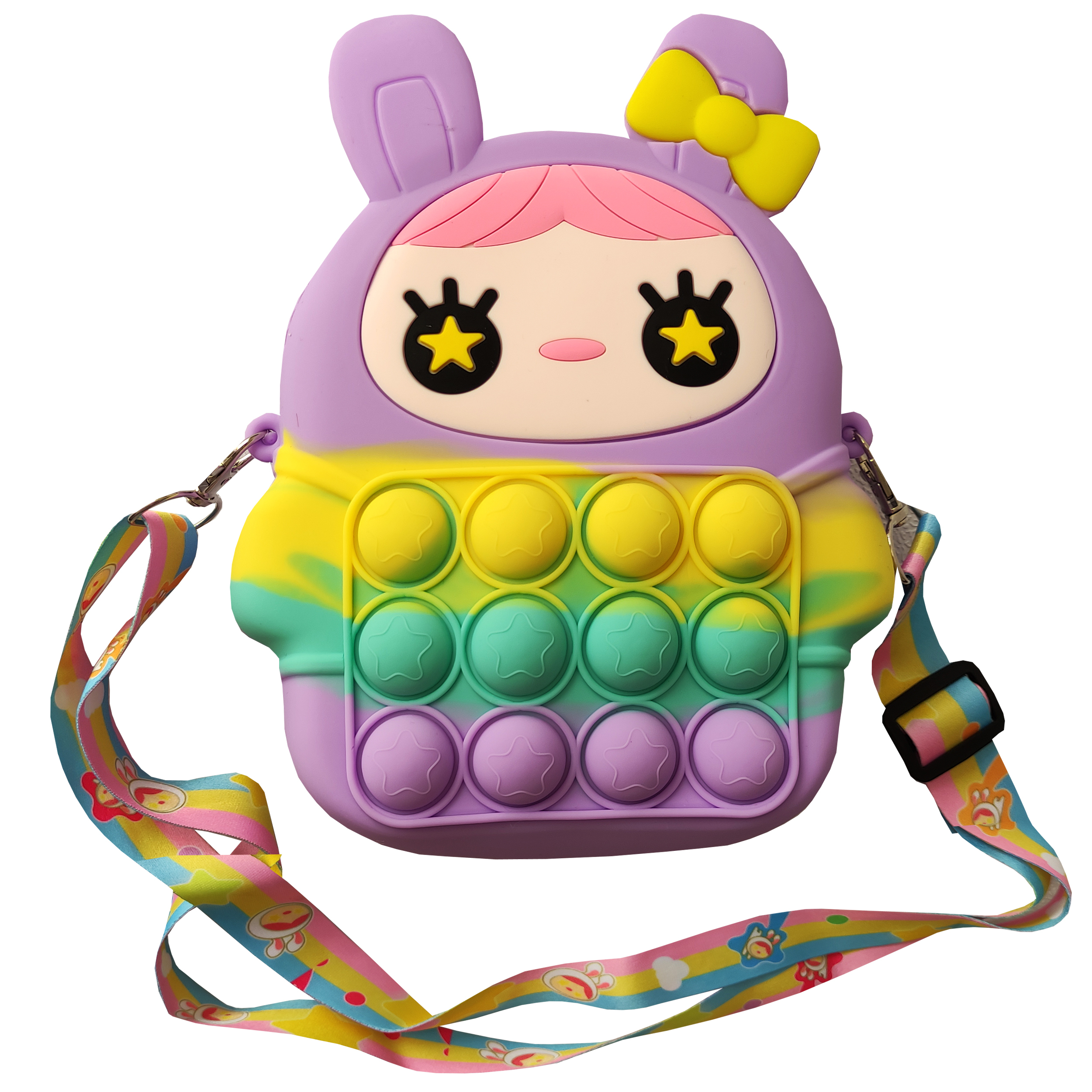 کیف رودوشی دخترانه مدل پاپیتی طرح سیلیکونی کد 327