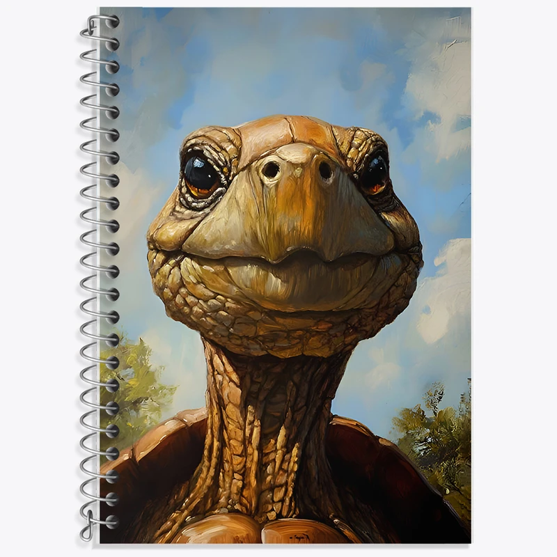 دفتر زبان 50 برگ خندالو مدل سه خط طرح لاکپشت کد F6783