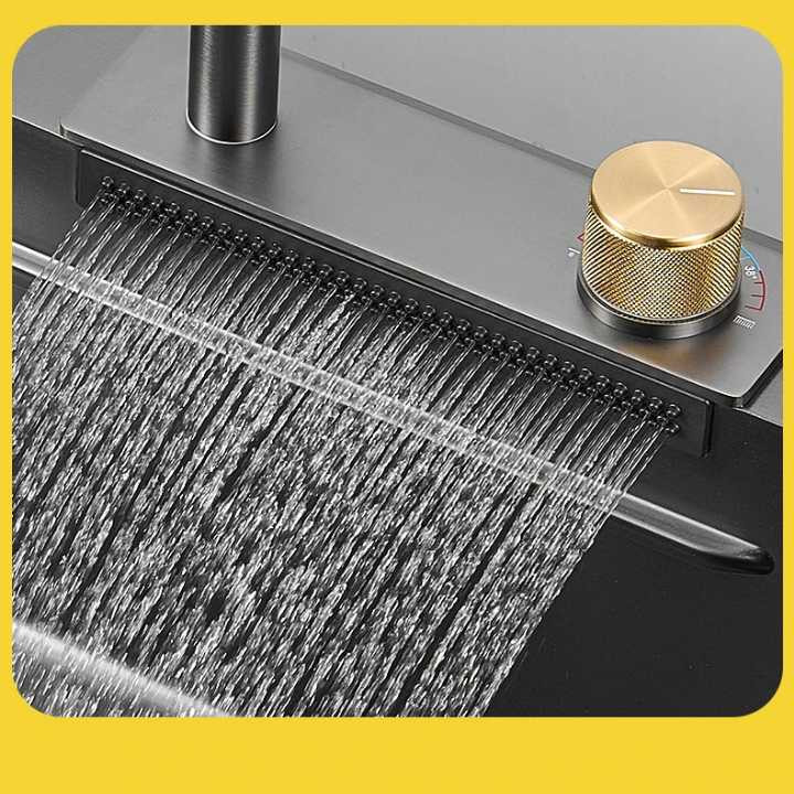 سینک ظرفشویی استیل دیکالان مدل پیانویی نمایشگردار و LED دار کد ۷۵۰۴۵