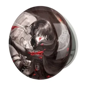 آینه جیبی خندالو طرح لیوای آکرمن انیمه اتک آن تایتان Attack on Titan مدل تاشو کد 10979 