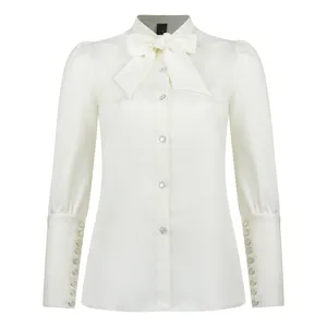 شومیز آستین بلند زنانه مدل یقه کرواتی